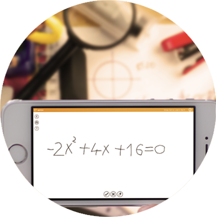 Take a photo of the equation or write it on the screen