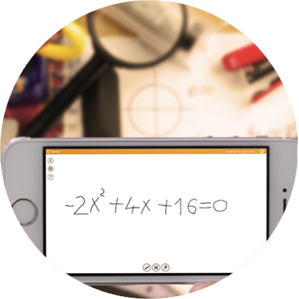 Take a photo of the equation or write it on the screen