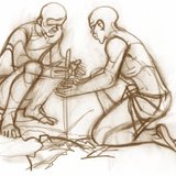 В некоторых случаях и сегодня огонь добывают трением