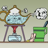 Boiling: the rapid vaporisation of a liquid