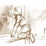 Steam condenses on the cold glass