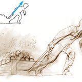 На рисунке сила обозначается стрелкой