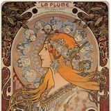 Alphons Mucha: La Plume's Calendar (poster, Art Nouveau)